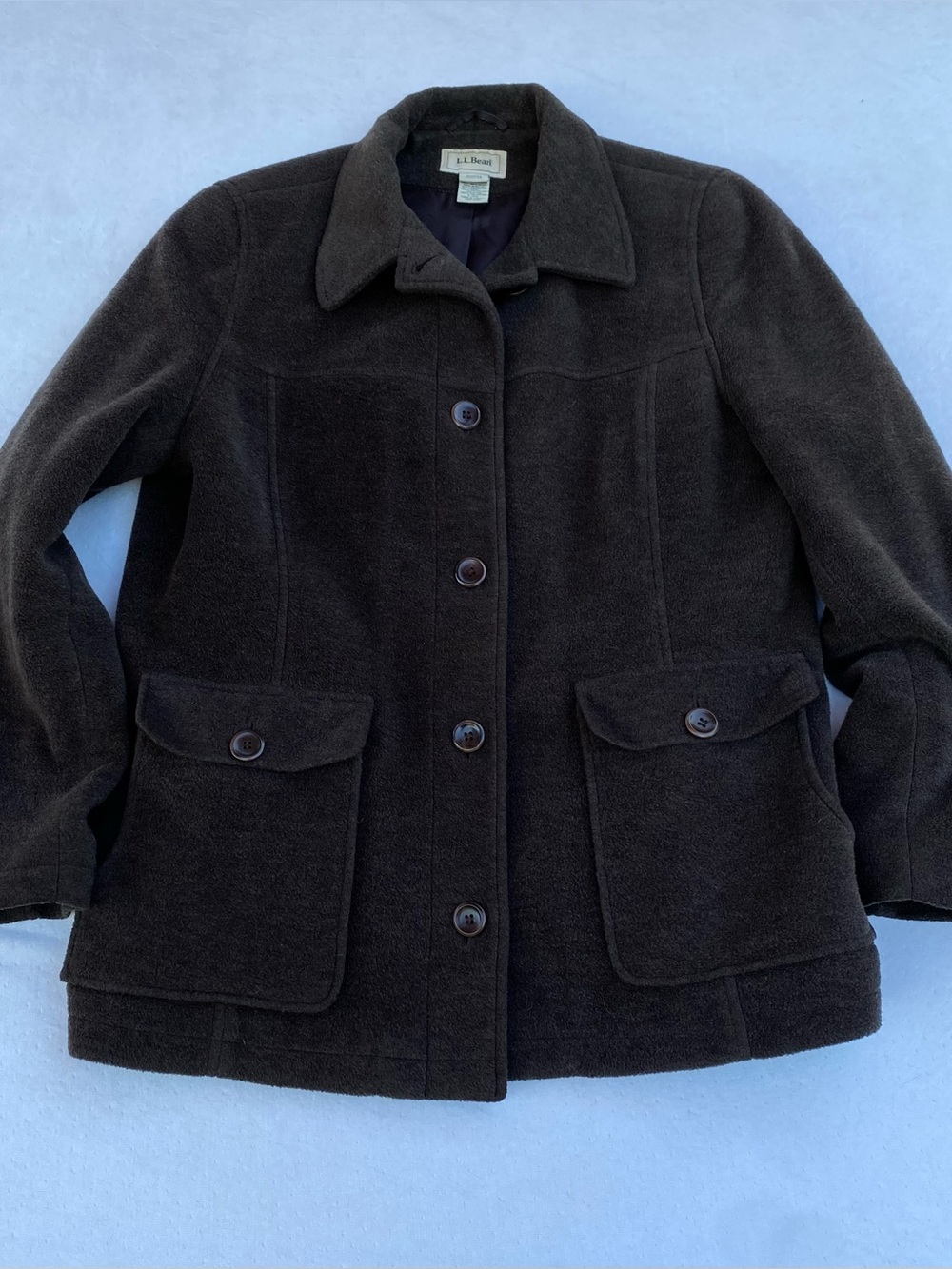 L.L. Bean Women's Regular Size Medium Brown Insulated Pea Coat Field Jacket